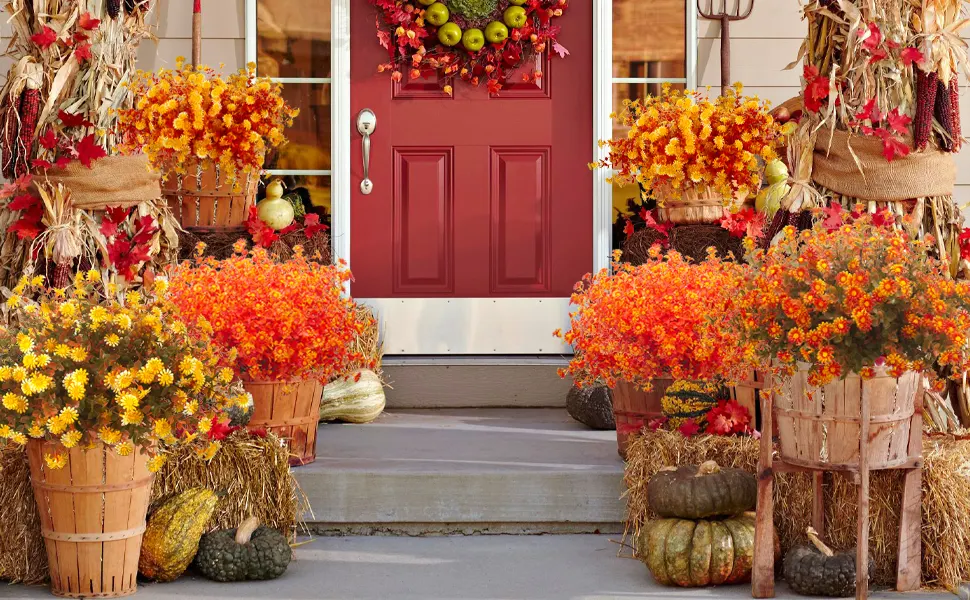 Fall porch, no wilting