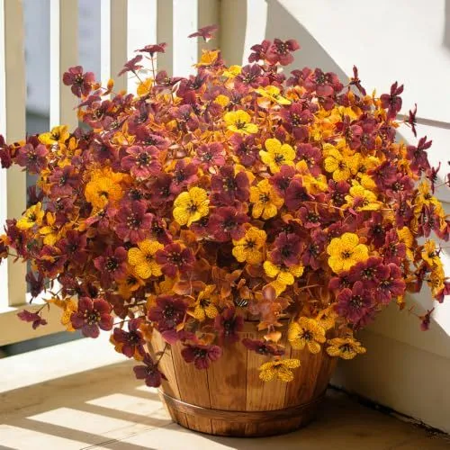 Grunyia Faux Mum Bush – Fall Yellow & Red